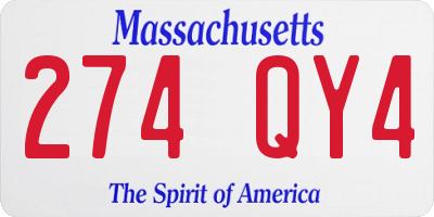 MA license plate 274QY4