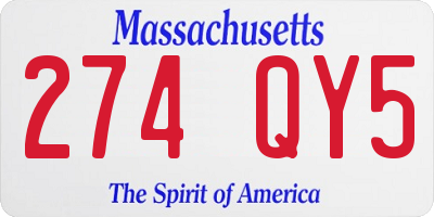 MA license plate 274QY5