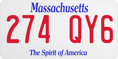 MA license plate 274QY6