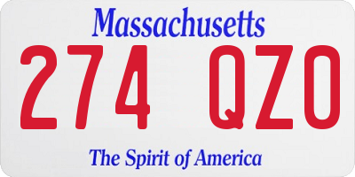 MA license plate 274QZ0