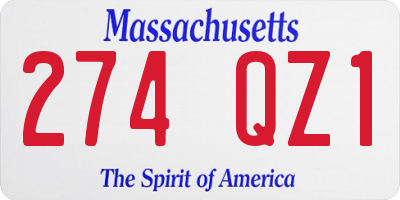 MA license plate 274QZ1