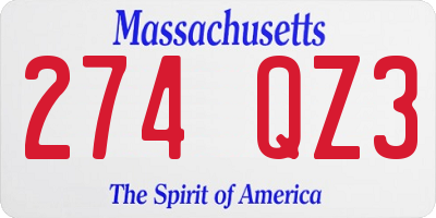 MA license plate 274QZ3