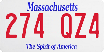 MA license plate 274QZ4