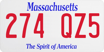 MA license plate 274QZ5