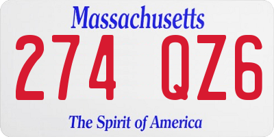 MA license plate 274QZ6