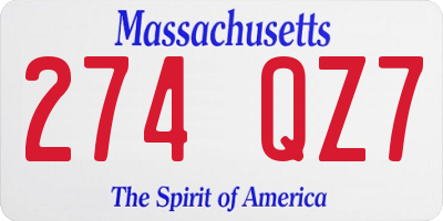 MA license plate 274QZ7