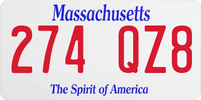 MA license plate 274QZ8