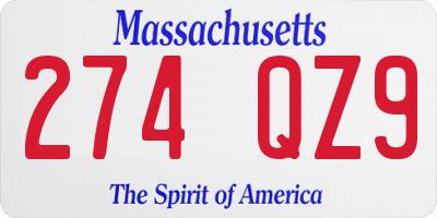 MA license plate 274QZ9