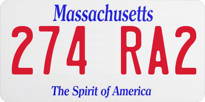 MA license plate 274RA2