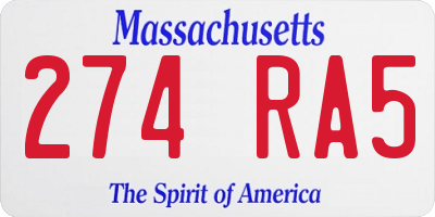 MA license plate 274RA5