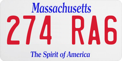 MA license plate 274RA6