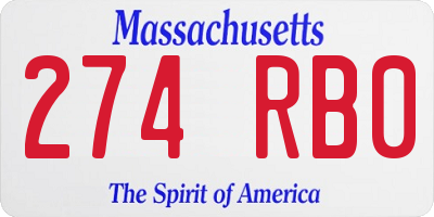 MA license plate 274RB0