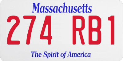 MA license plate 274RB1