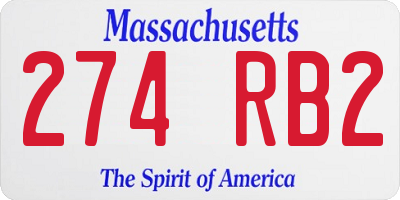 MA license plate 274RB2
