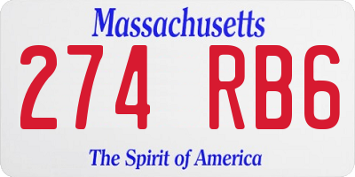 MA license plate 274RB6
