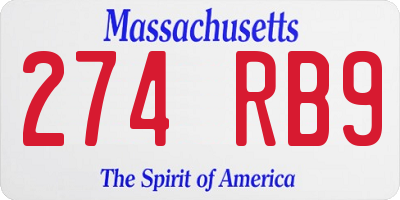 MA license plate 274RB9
