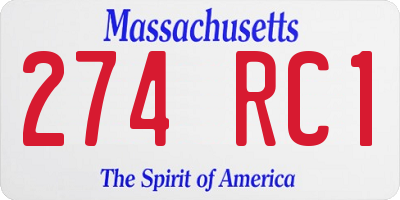 MA license plate 274RC1