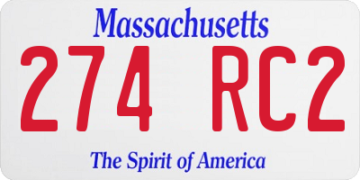 MA license plate 274RC2