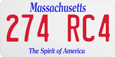 MA license plate 274RC4