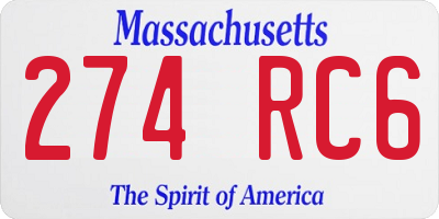 MA license plate 274RC6