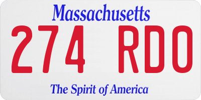 MA license plate 274RD0