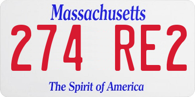 MA license plate 274RE2