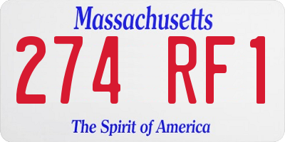 MA license plate 274RF1
