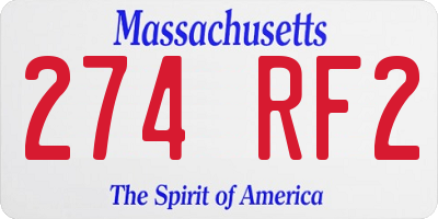 MA license plate 274RF2