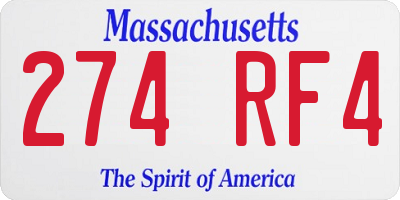 MA license plate 274RF4