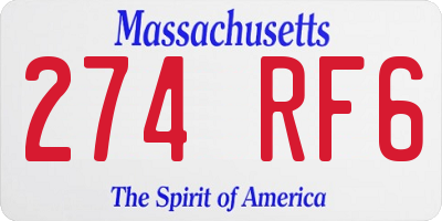 MA license plate 274RF6