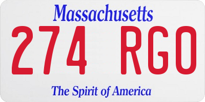 MA license plate 274RG0