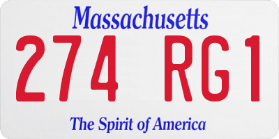 MA license plate 274RG1