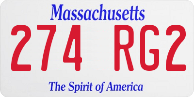 MA license plate 274RG2