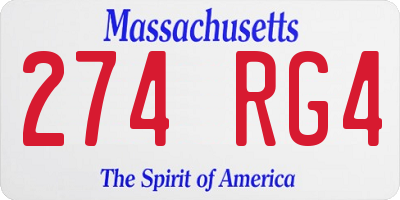 MA license plate 274RG4