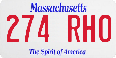 MA license plate 274RH0