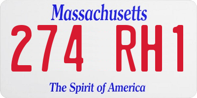 MA license plate 274RH1