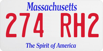 MA license plate 274RH2