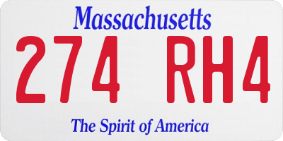 MA license plate 274RH4