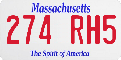 MA license plate 274RH5