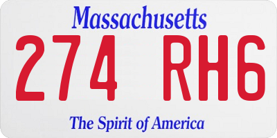 MA license plate 274RH6