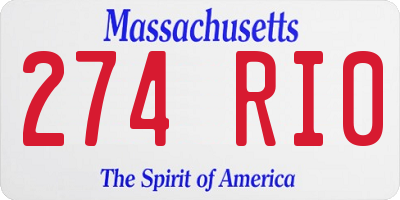 MA license plate 274RI0