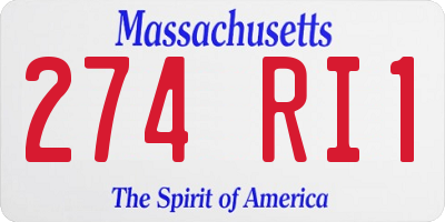 MA license plate 274RI1