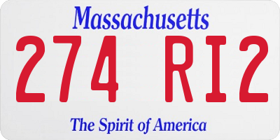 MA license plate 274RI2