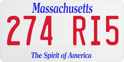 MA license plate 274RI5