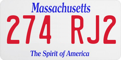 MA license plate 274RJ2