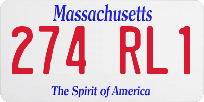 MA license plate 274RL1