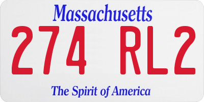 MA license plate 274RL2