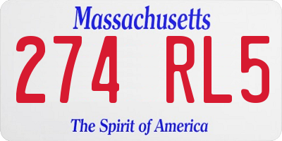 MA license plate 274RL5