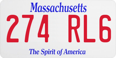 MA license plate 274RL6
