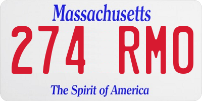 MA license plate 274RM0